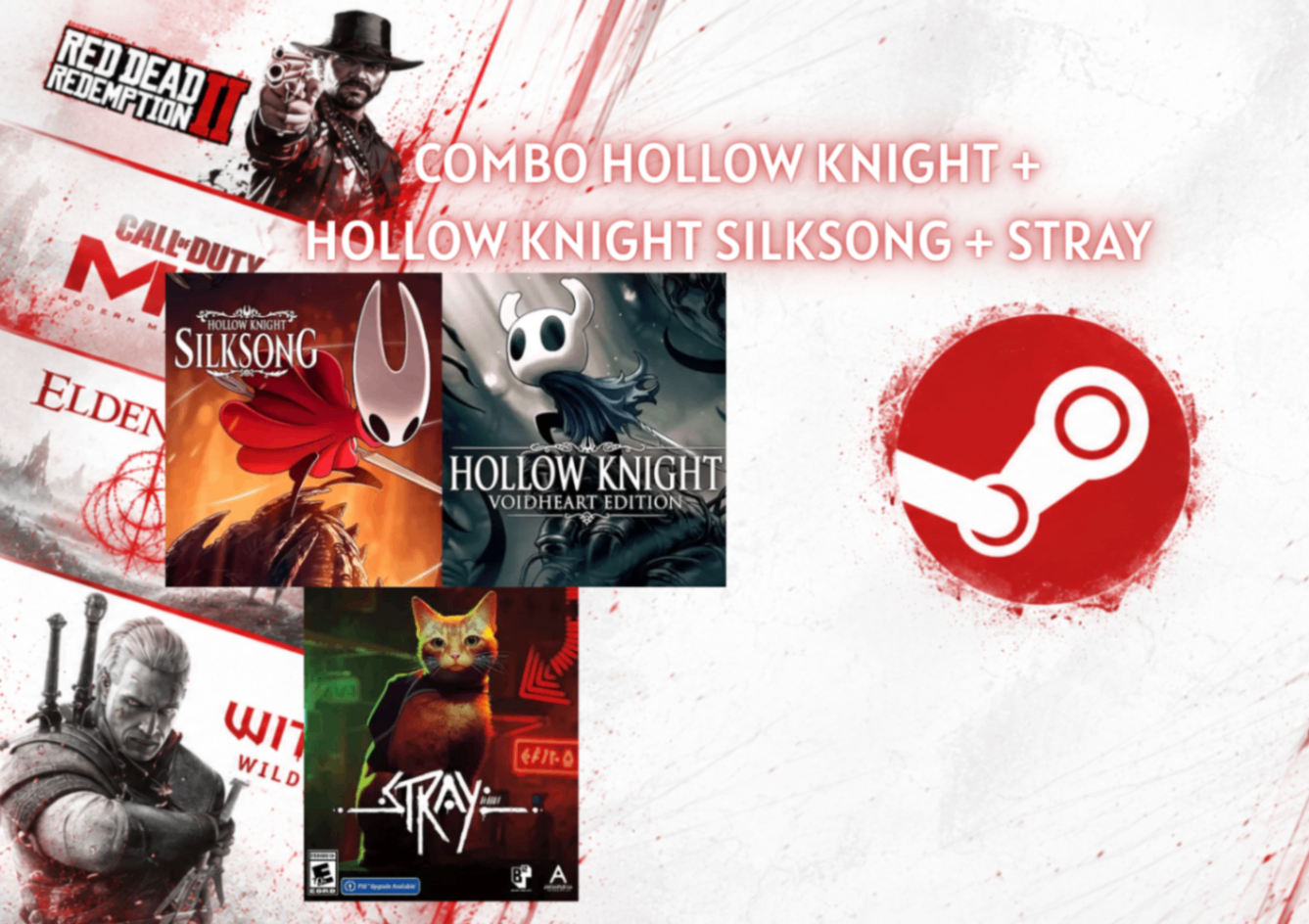 COMBO HOLLOW KNIGHT + SILKSONG + STRAY - CONTA OFFLINE STEAM